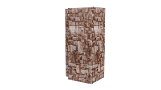 Планка угла наружного сложная Блок-хаус 110x110x2000 мм, Дикий камень