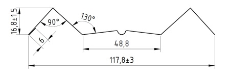 Штакетник М-образный Престиж 118x0,4 мм, 7004 сигнальный серый глянцевый